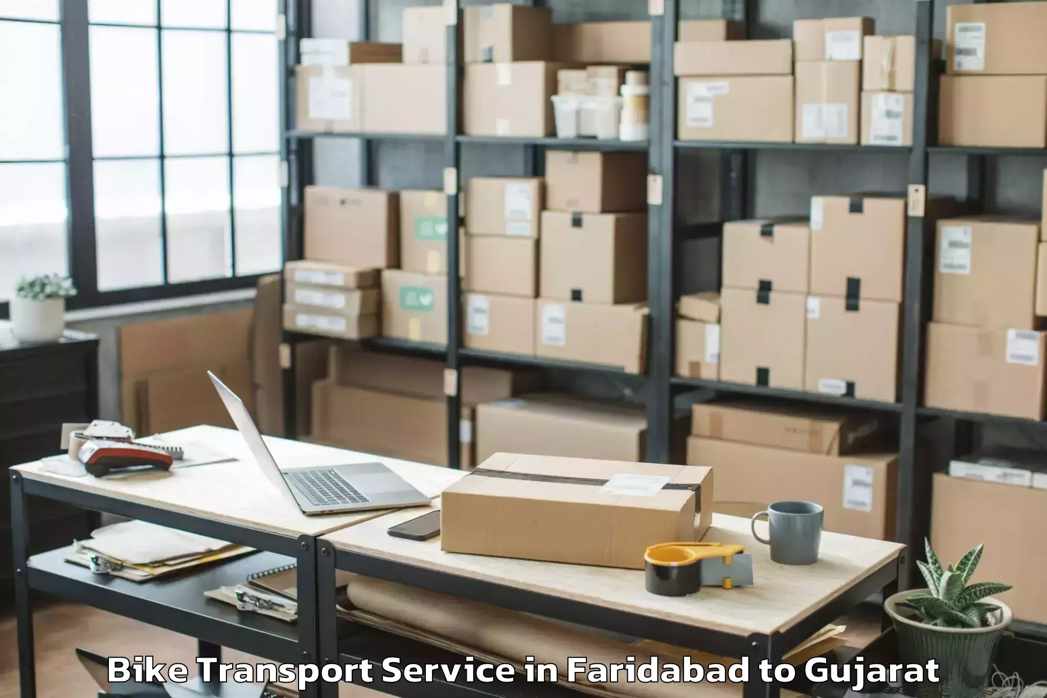 Reliable Faridabad to Mundra Bike Transport